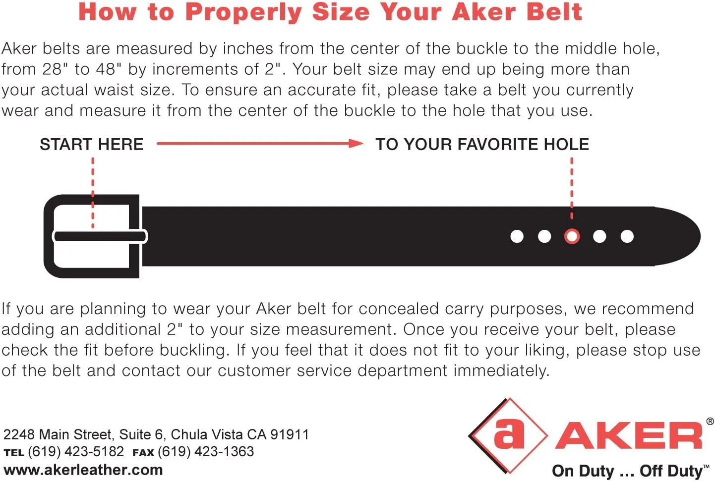 Aker Leather B21 1-1/2" Concealed Carry Gun Belt