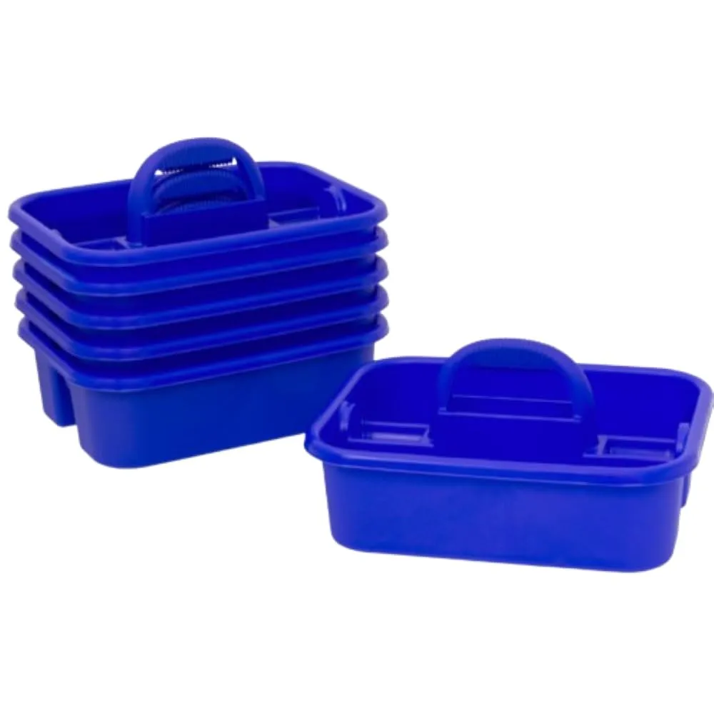 Akro-Mils 09185 Plastic Tote Tool & Supply Cleaning Caddy with Handle, (18-3/8-Inch x 13-7/8-Inch x 9-Inch), Blue