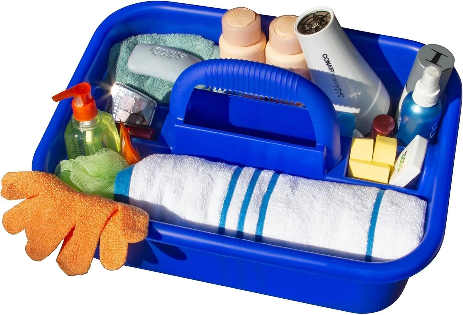Akro-Mils 09185 Plastic Tote Tool & Supply Cleaning Caddy with Handle, (18-3/8-Inch x 13-7/8-Inch x 9-Inch), Blue