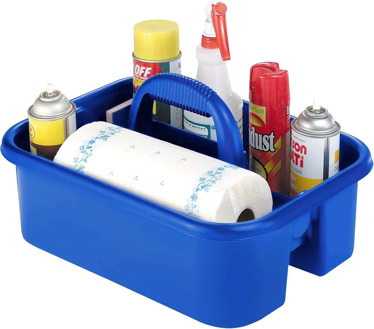 Akro-Mils 09185 Plastic Tote Tool & Supply Cleaning Caddy with Handle, (18-3/8-Inch x 13-7/8-Inch x 9-Inch), Blue