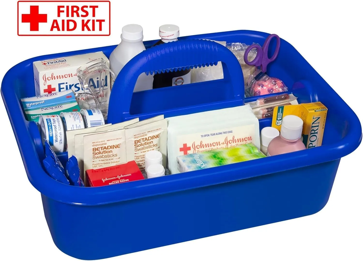 Akro-Mils 09185 Plastic Tote Tool & Supply Cleaning Caddy with Handle, (18-3/8-Inch x 13-7/8-Inch x 9-Inch), Blue