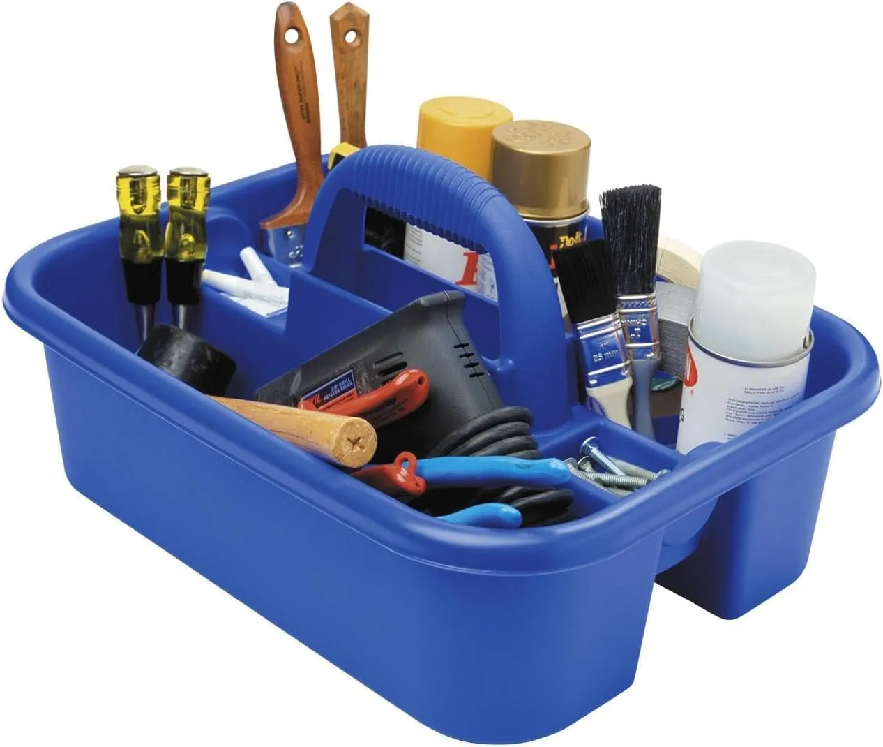 Akro-Mils 09185 Plastic Tote Tool & Supply Cleaning Caddy with Handle, (18-3/8-Inch x 13-7/8-Inch x 9-Inch), Blue