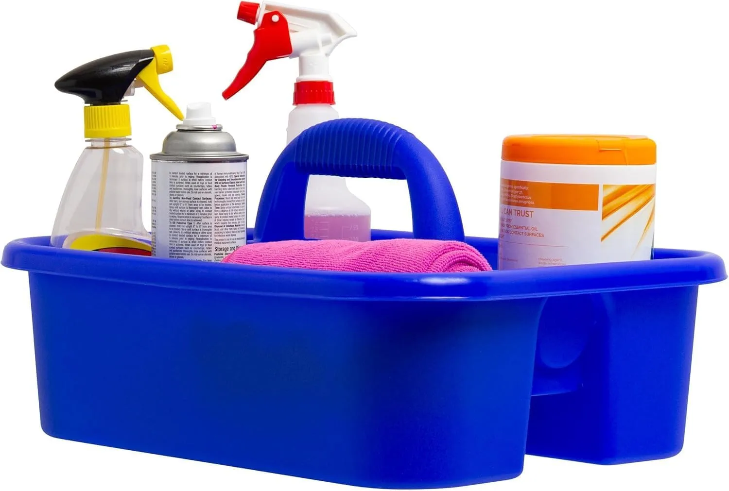 Akro-Mils 09185 Plastic Tote Tool & Supply Cleaning Caddy with Handle, (18-3/8-Inch x 13-7/8-Inch x 9-Inch), Blue