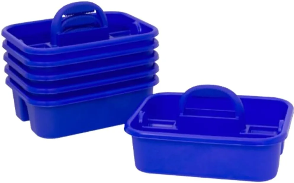 Akro-Mils 09185 Plastic Tote Tool & Supply Cleaning Caddy with Handle, (18-3/8-Inch x 13-7/8-Inch x 9-Inch), Blue