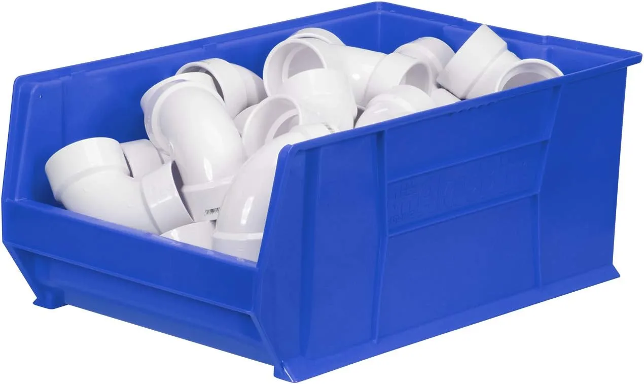 Akro-Mils 30290 29-Inch D x 18-Inch W x 12-Inch H Super Size Plastic Stacking Storage Bin, Blue (1-Pack)