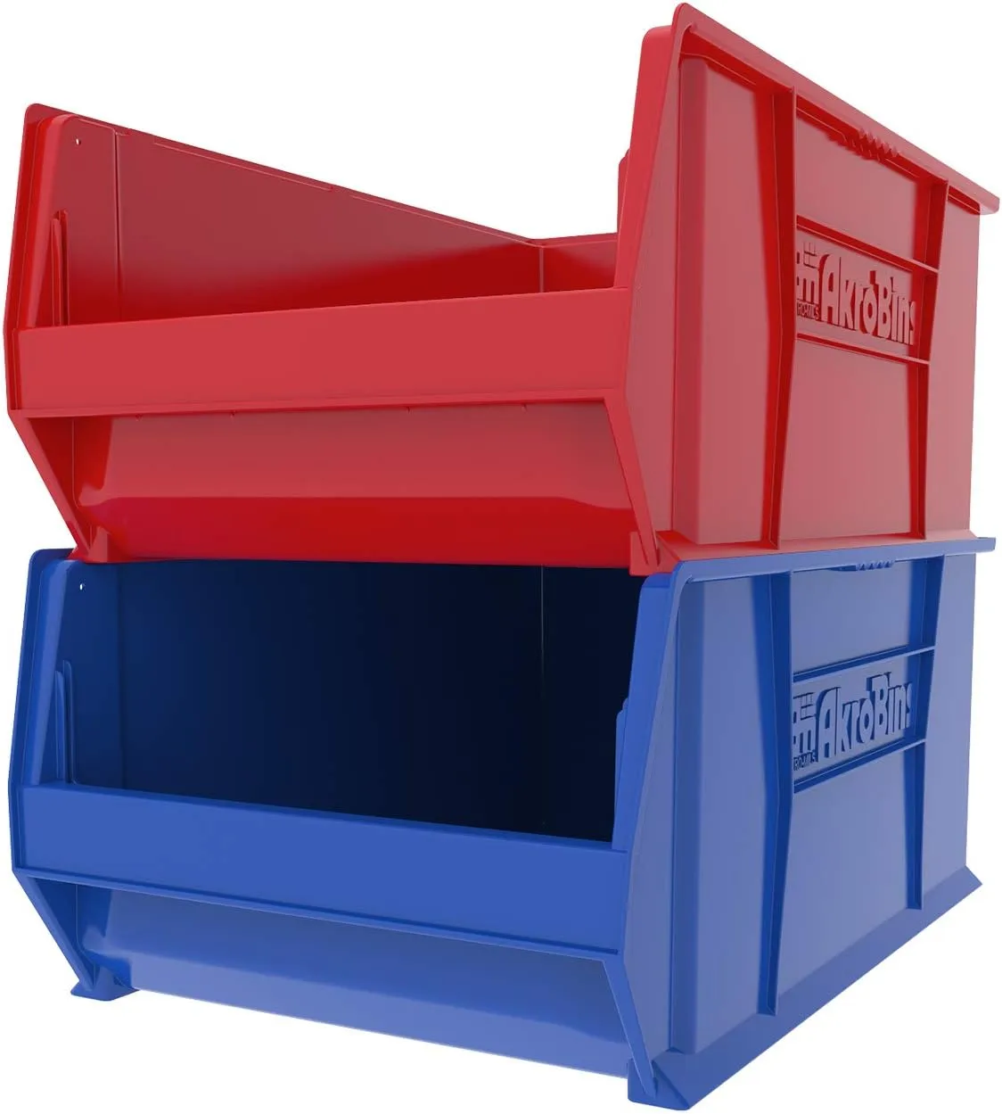 Akro-Mils 30290 29-Inch D x 18-Inch W x 12-Inch H Super Size Plastic Stacking Storage Bin, Blue (1-Pack)
