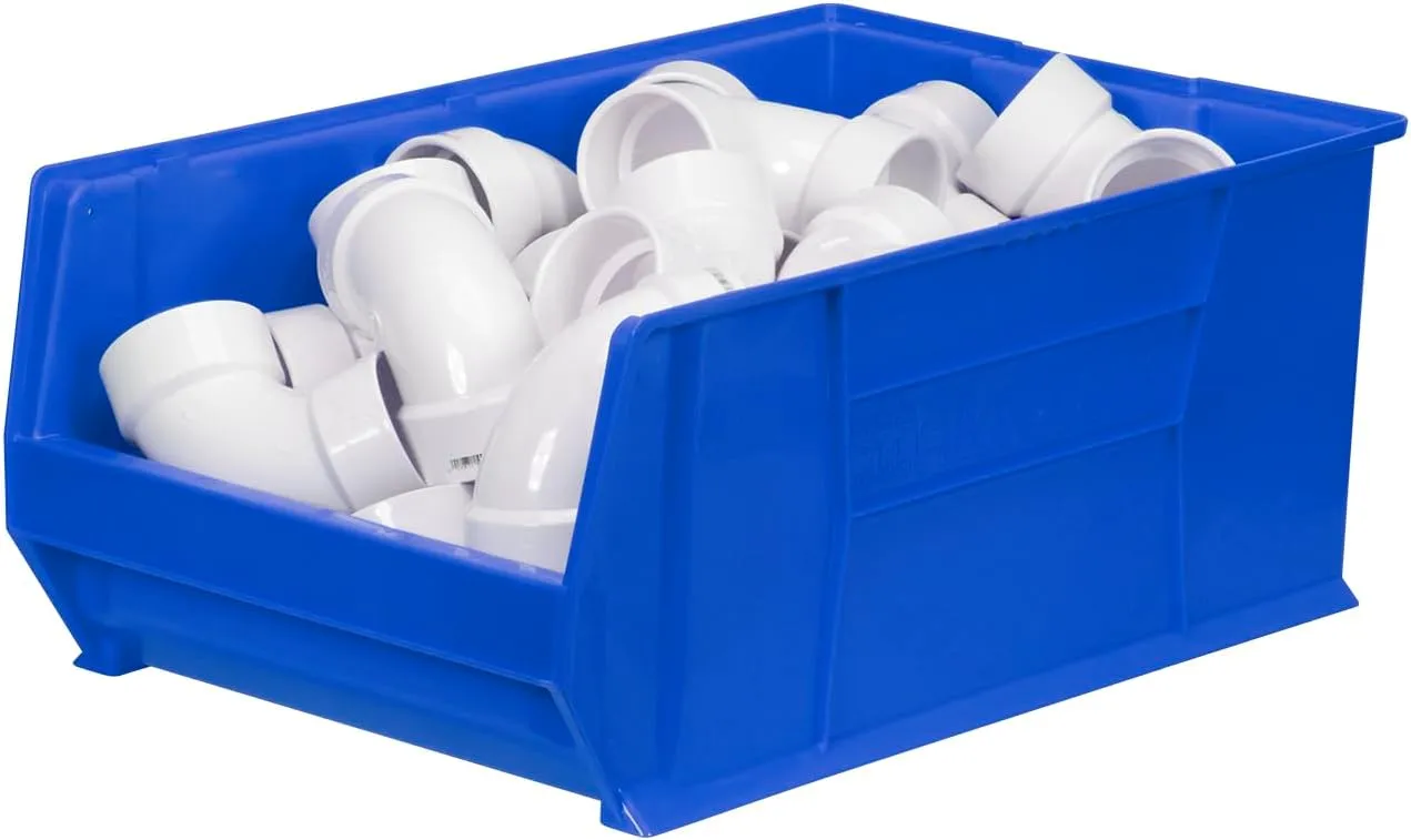 Akro-Mils 30290 29-Inch D x 18-Inch W x 12-Inch H Super Size Plastic Stacking Storage Bin, Blue (1-Pack)