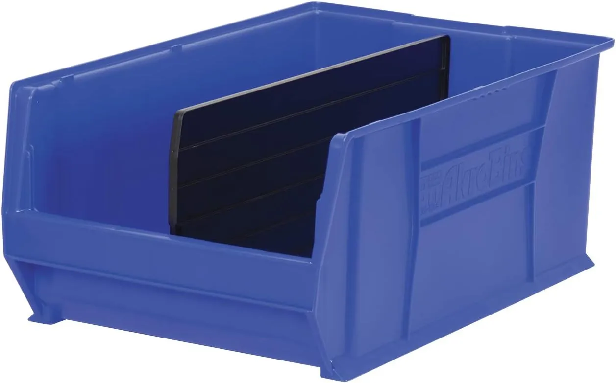 Akro-Mils 30290 29-Inch D x 18-Inch W x 12-Inch H Super Size Plastic Stacking Storage Bin, Blue (1-Pack)