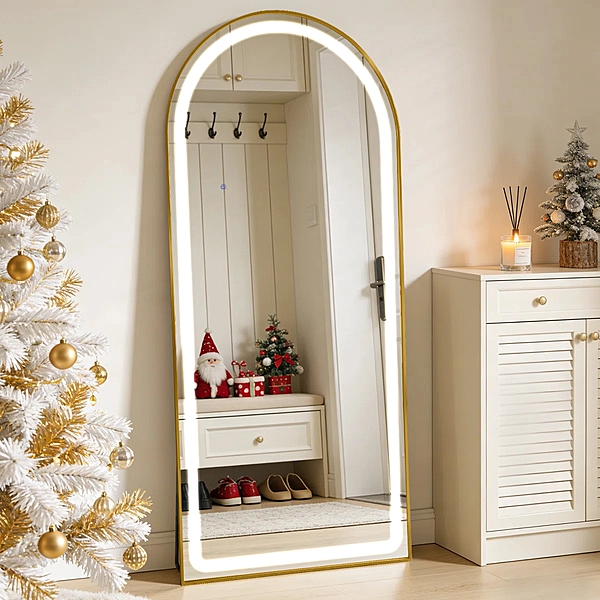 Floor mirror -71.5" x 31.5" LED floor mirror (GOLD)