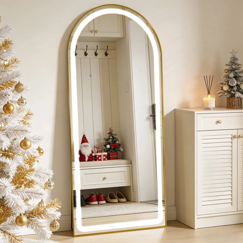 Floor mirror -71.5" x 31.5" LED floor mirror (GOLD)
