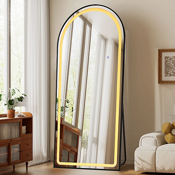Floor mirror -71.5" x 31.5" LED floor mirror (BLACK)