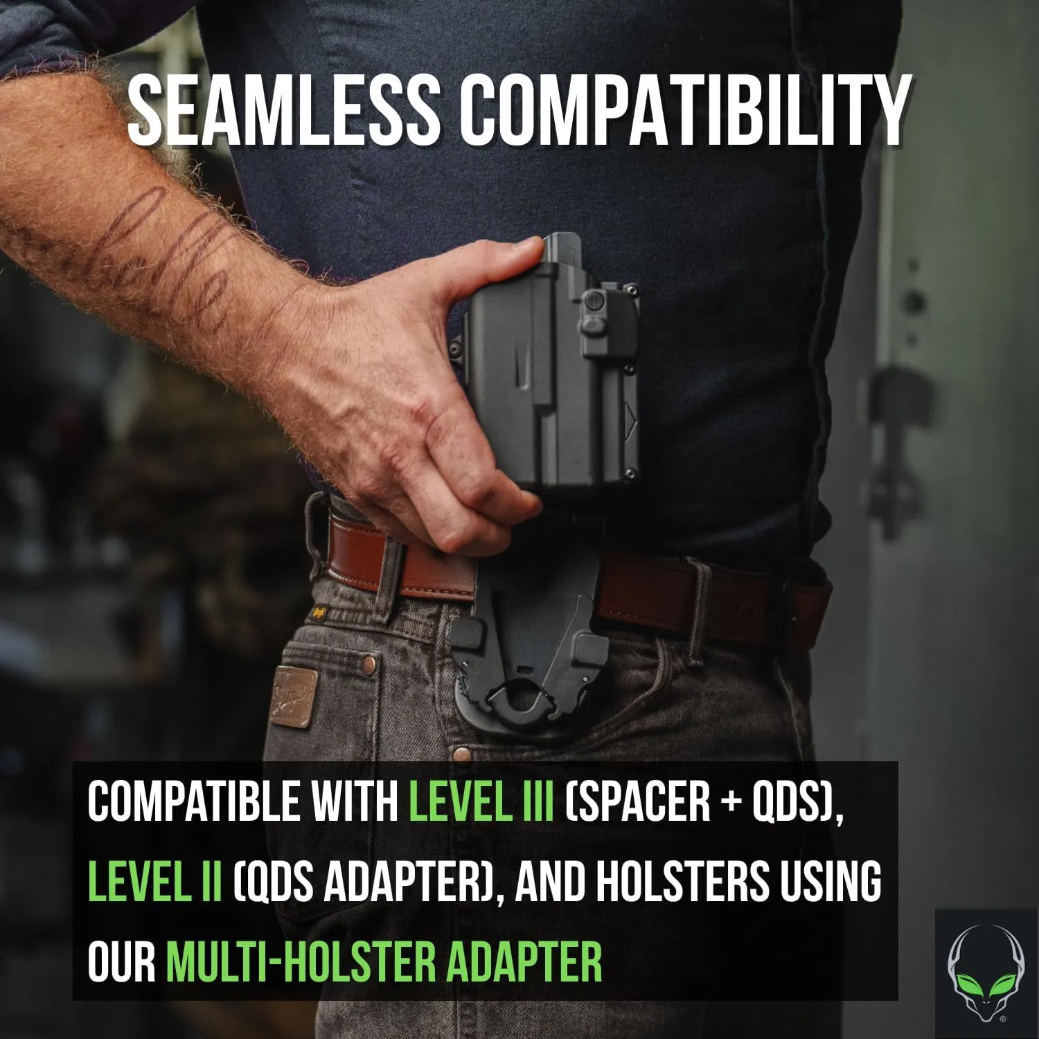 Alien Gear Locking Belt Slide – Fits 1.5” to 2.25” Belts – QDS Compatible Holster Attachment – Professional-Grade Security