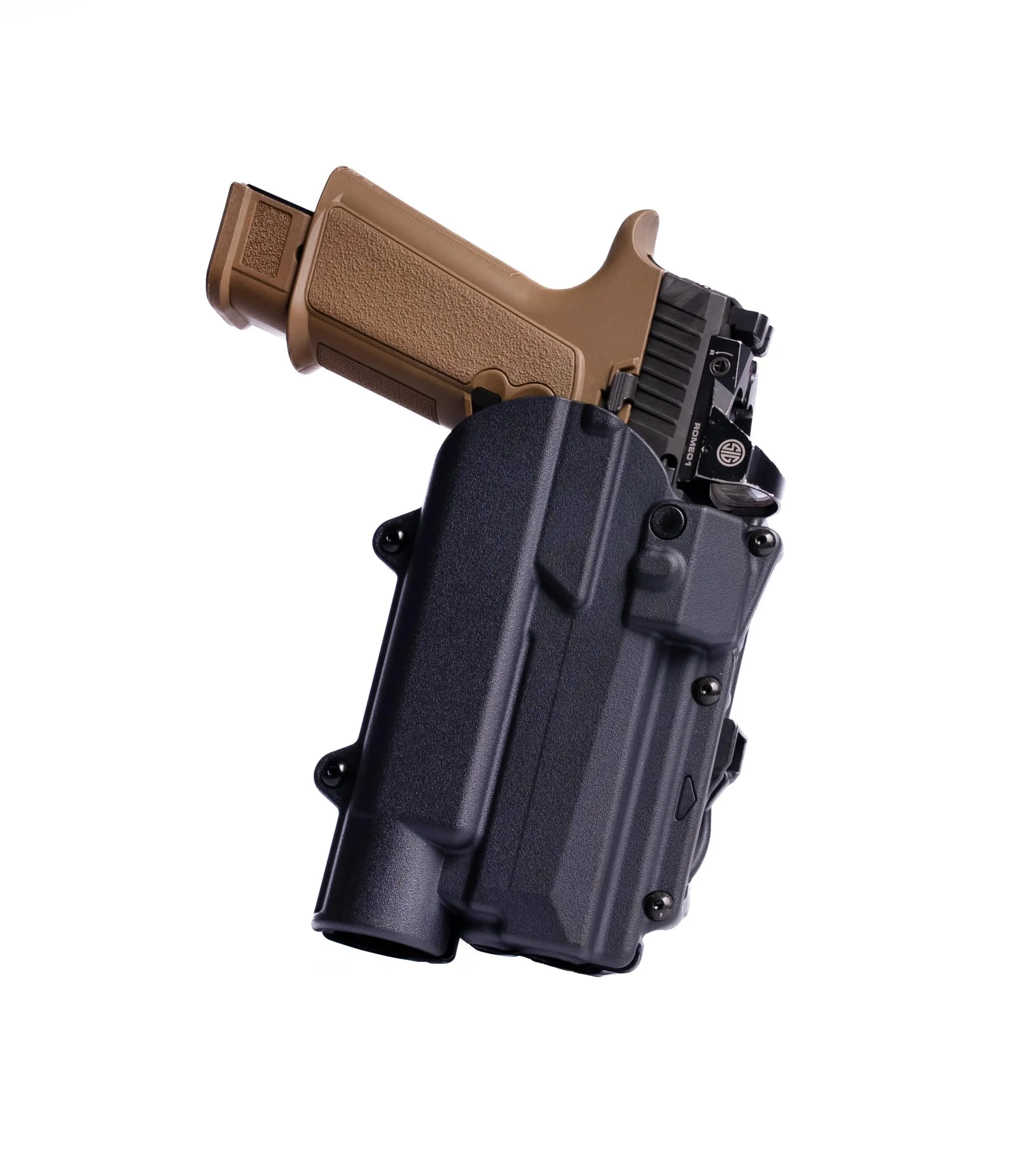 ALIEN GEAR Rapid Force Level 2 OWB Holster - Locking Belt Slide - Right Hand - Matte Black - Light & Optic Compatible