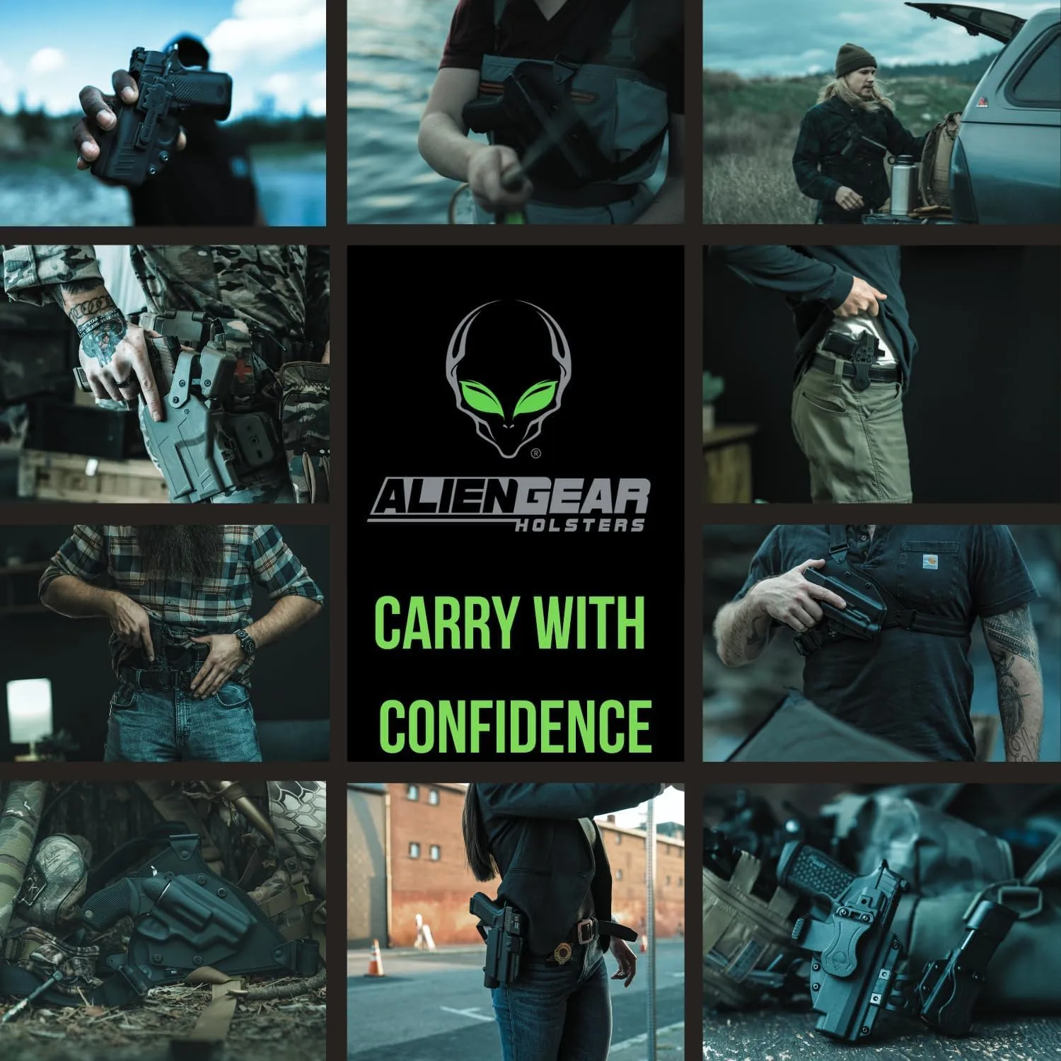 ALIEN GEAR Rapid Force Level III Duty Holster - Left Hand - No Light, Compact Light and Large Light Compatible