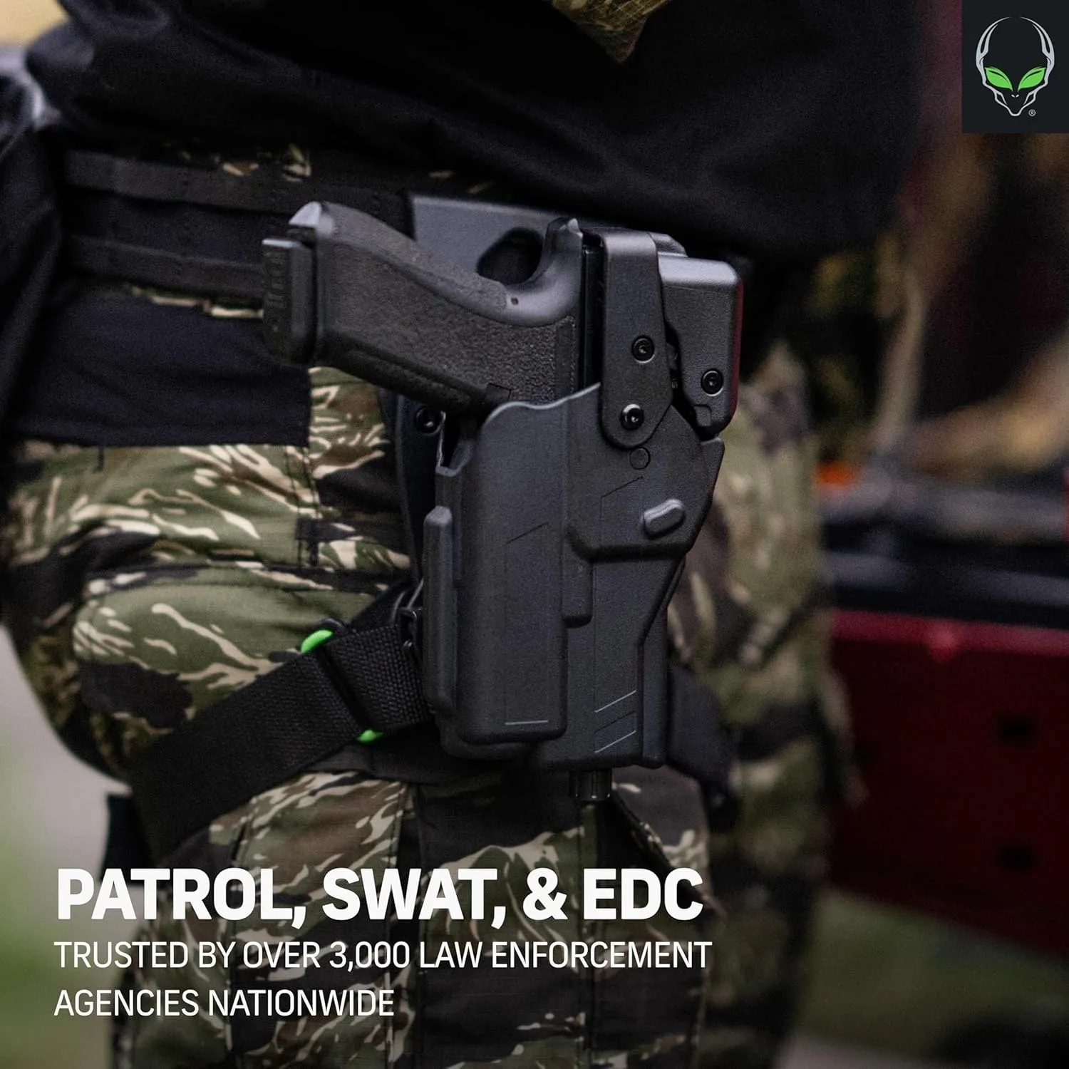 ALIEN GEAR Rapid Force Level III Duty Holster - Left Hand - No Light, Compact Light and Large Light Compatible