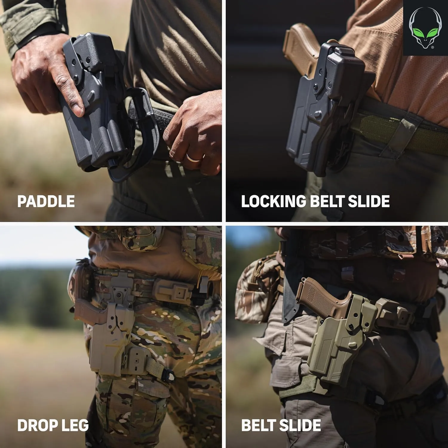 ALIEN GEAR Rapid Force Level III Duty Holster - Left Hand - No Light, Compact Light and Large Light Compatible