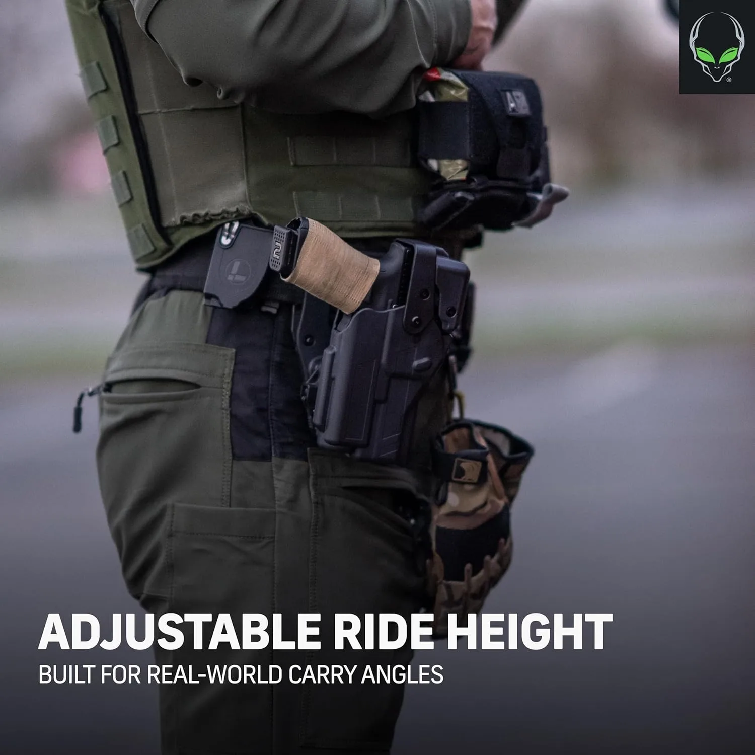 ALIEN GEAR Rapid Force Level III Duty Holster - Left Hand - No Light, Compact Light and Large Light Compatible