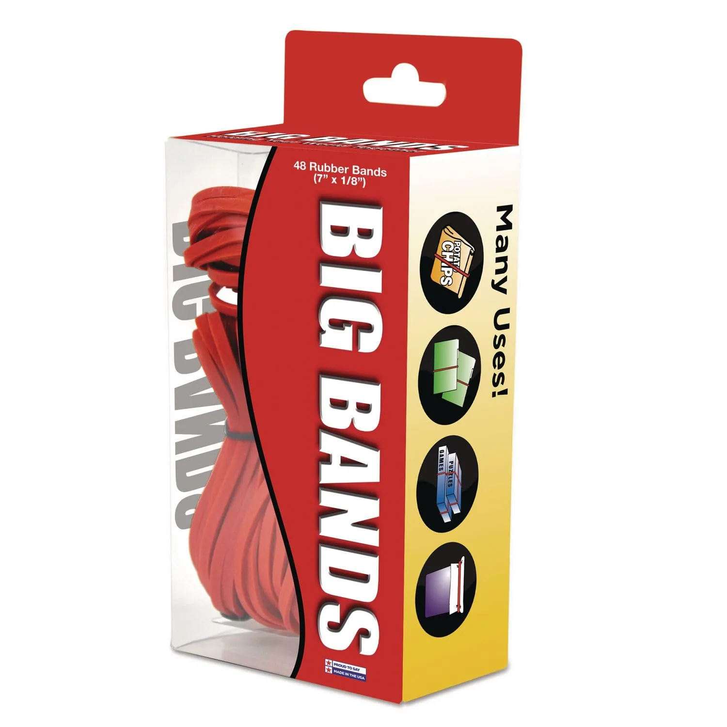 Alliance Rubber 00699 Big Bands - Large Rubber Bands for Oversized Jobs - 48 Pack - 7in x 1/8in - Red