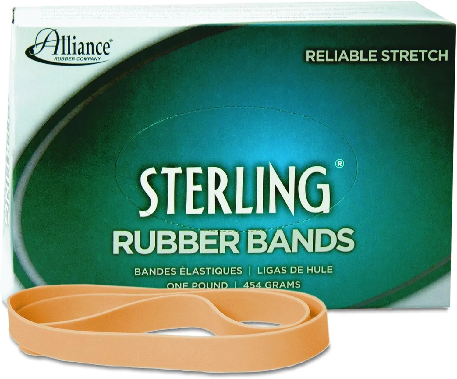 Alliance Rubber 25055 Sterling Rubber Bands, Size #105, 1 lb Box (Approx. 70 Bands)