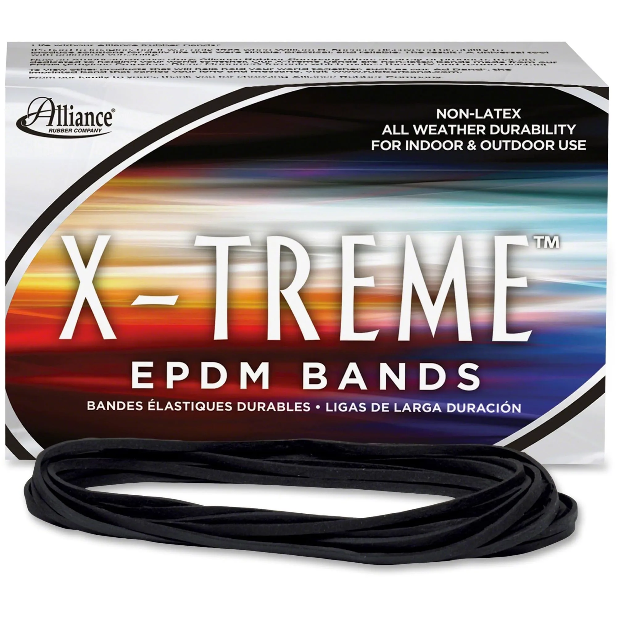 Alliance X-treme File Bands - 7 x 1/8 in Black EPDM Non-Latex Archival Rubber Bands, 1 lb (~200)