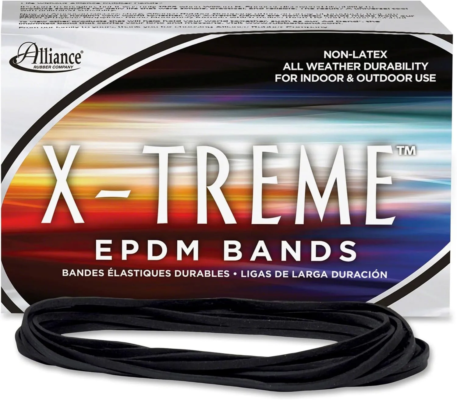 Alliance X-treme File Bands - 7 x 1/8 in Black EPDM Non-Latex Archival Rubber Bands, 1 lb (~200)