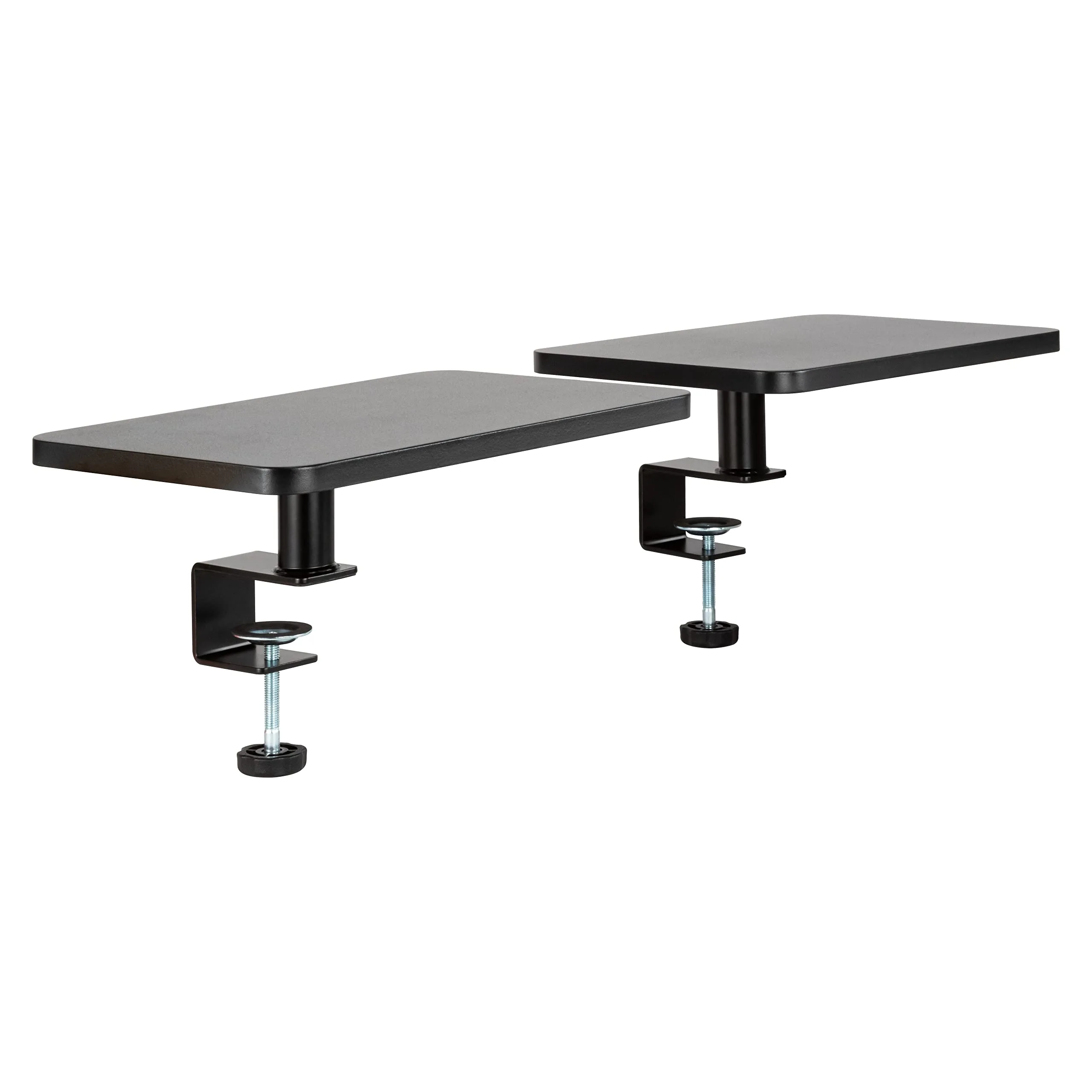 Allsop Ascend Metal/Wood Adjustable Monitor Stands, 5-3/4inH x 15inW x 9-1/4inD, Brown, Set Of 2 Stands
