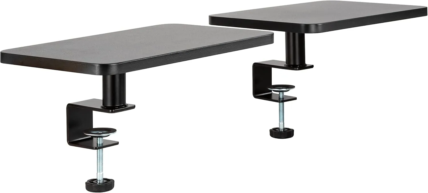 Allsop Ascend Metal/Wood Adjustable Monitor Stands, 5-3/4inH x 15inW x 9-1/4inD, Brown, Set Of 2 Stands