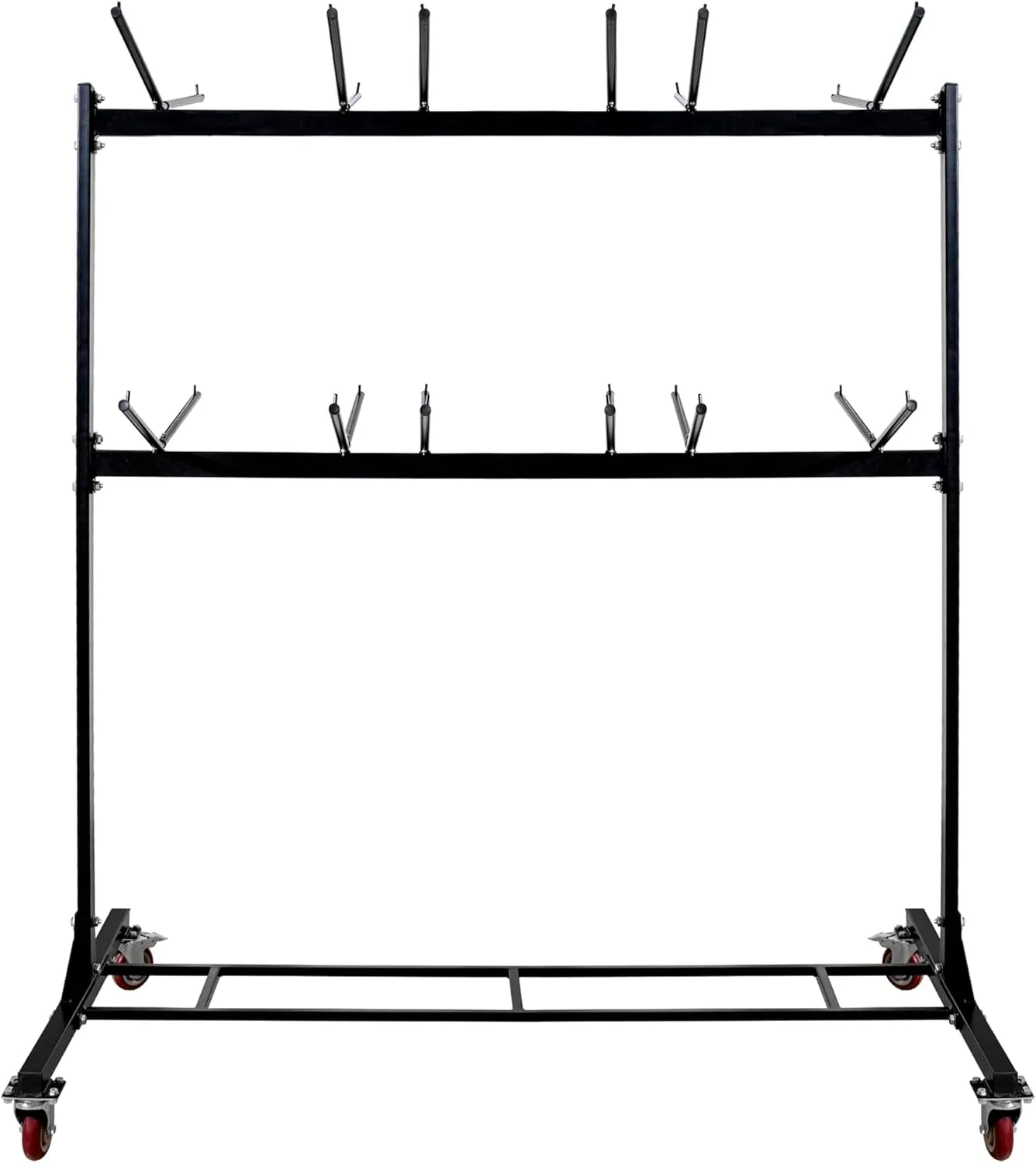 Alpine AdirOffice 1,000 Lb 2-Tier Steel Folding Chair Cart, 76-1/8inH x 67-3/4inW x 33-1/8inD, Black
