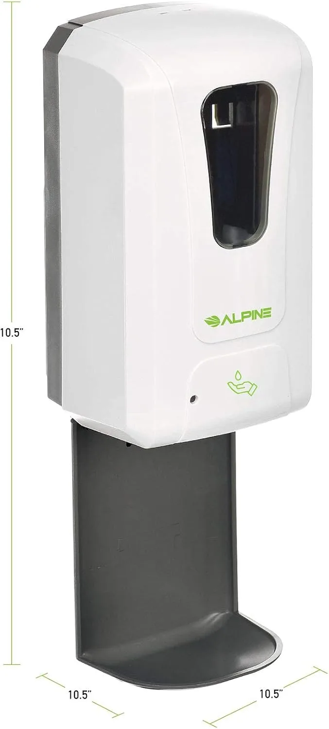 Alpine Automatic Hand Sanitizer Dispenser - Touchless Soap Dispenser with Drip Tray for Restaurant, Hospital, School, Hotel
