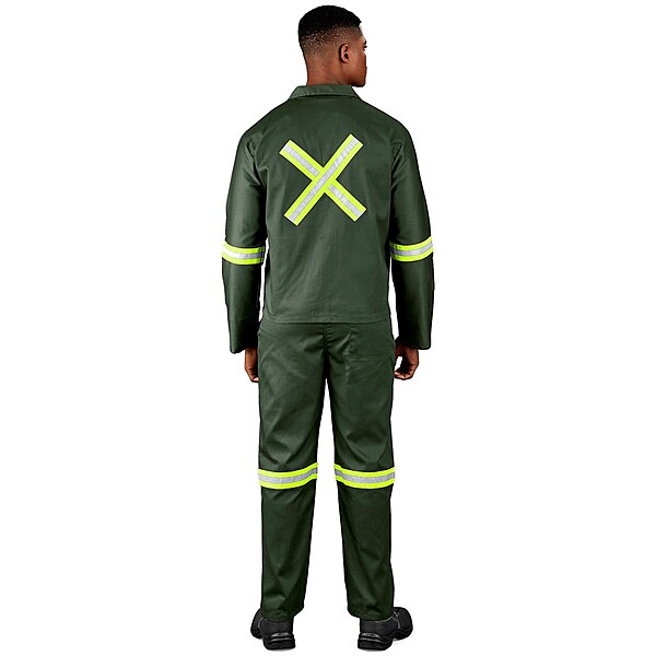 Acid Resistant Polycotton Conti Suit with Reflective Arm, Legs & Back Yellow Tape
