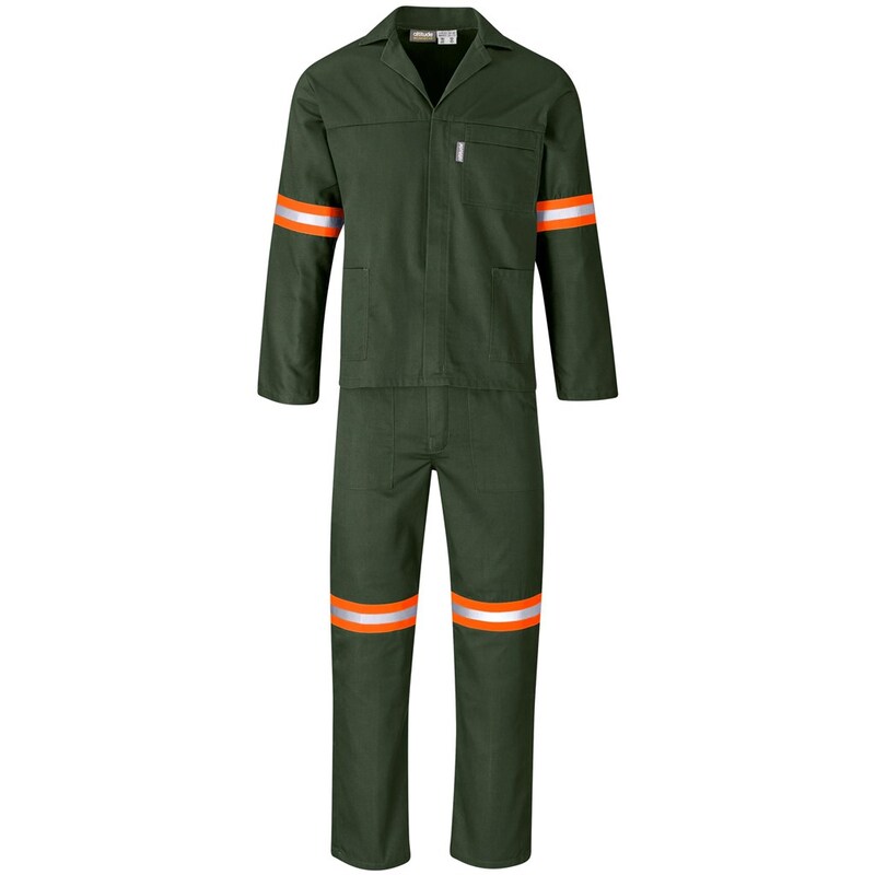 Acid Resistant Polycotton Conti Suit with Reflective Arm & Legs Orange Tape