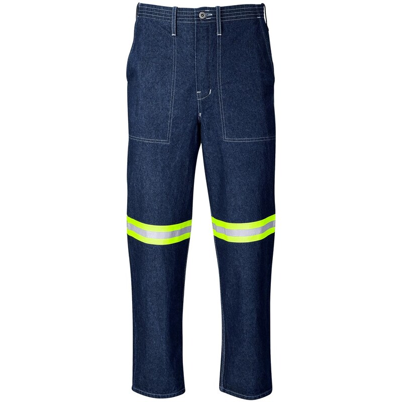 Altitude Cast Premium 100% Cotton Denim Pants with Reflective Yellow Tape