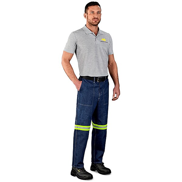 Altitude Cast Premium 100% Cotton Denim Pants with Reflective Yellow Tape