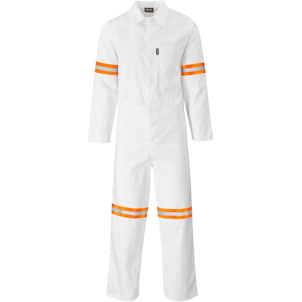 Safety Polycotton Boiler Suit with Reflective Arms Legs & Back Orange Tape