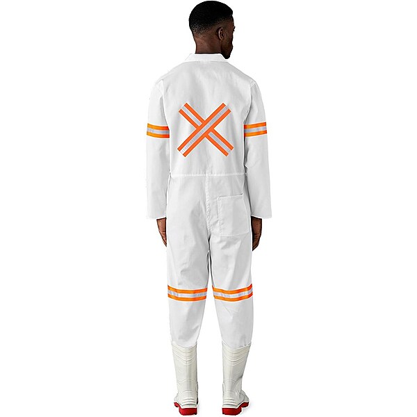 Safety Polycotton Boiler Suit with Reflective Arms Legs & Back Orange Tape