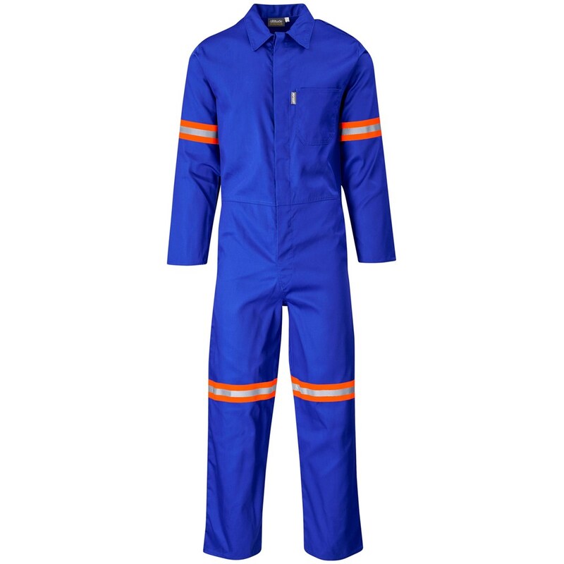 Safety Polycotton Boiler Suit with Reflective Arms & Legs Orange Tape