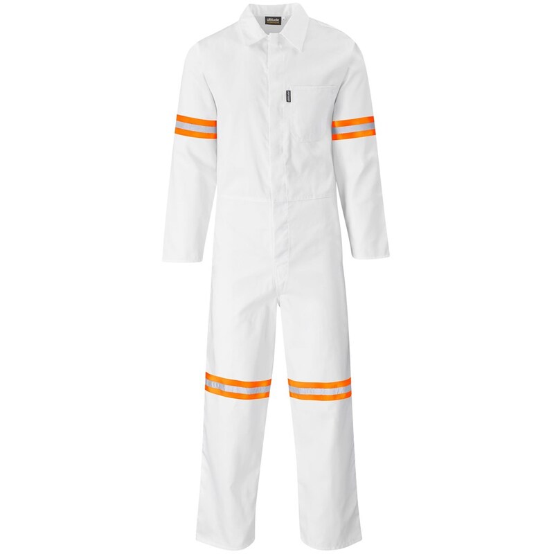 Safety Polycotton Boiler Suit with Reflective Arms & Legs Orange Tape