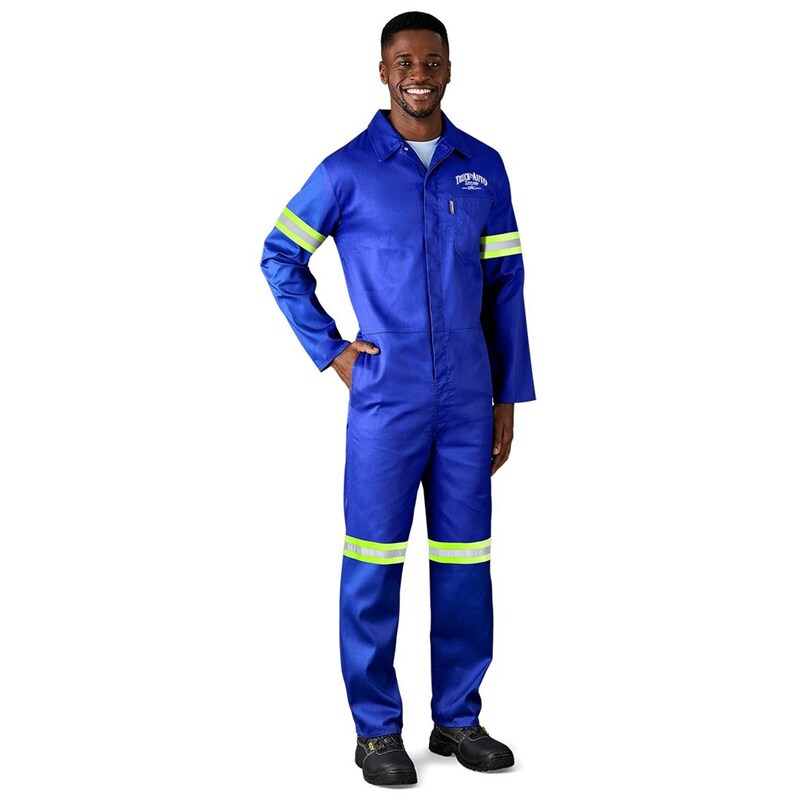 Safety Polycotton Boiler Suit with Reflective Arms & Legs Yellow Tape