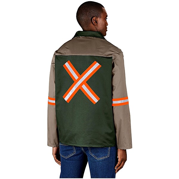Site Premium Two-Tone Polycotton Jacket with Reflective Arms & Back Orange Tape