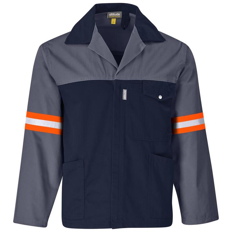 Site Premium Two-Tone Polycotton Jacket with Reflective Arms & Back Orange Tape