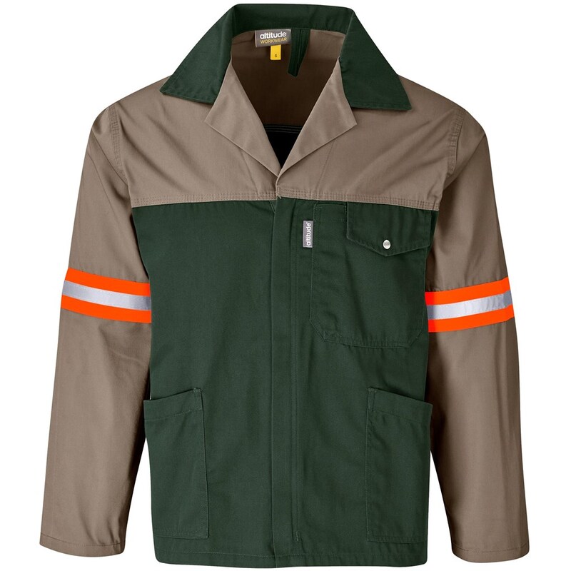 Site Premium Two-Tone Polycotton Jacket with Reflective Arms & Back Orange Tape