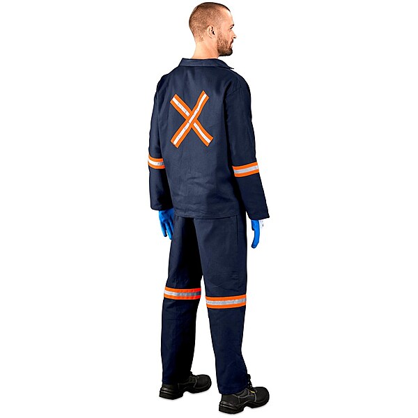 Technician 100% Cotton Conti Suit with Reflective Arms, Legs & Back Orange Tape