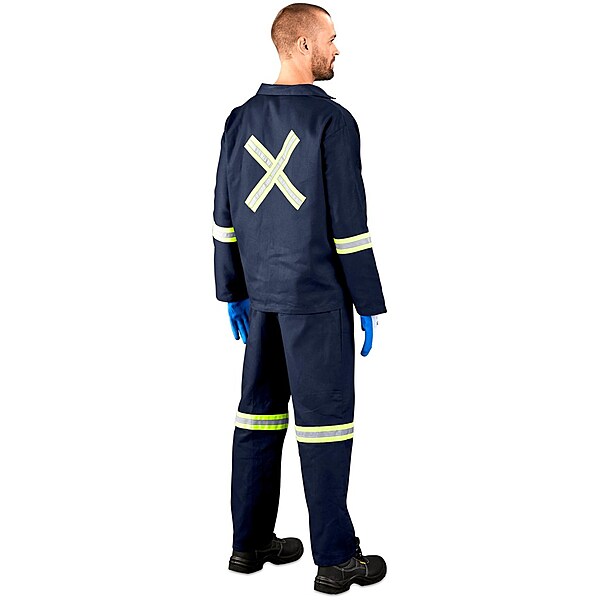 Technician 100% Cotton Conti Suit with Reflective Arms, Legs & Back Yellow Tape