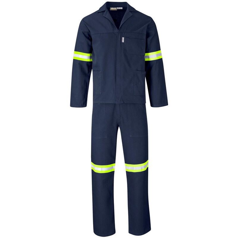 Technician 100% Cotton Conti Suit with Reflective Arms & Legs Yellow Tape
