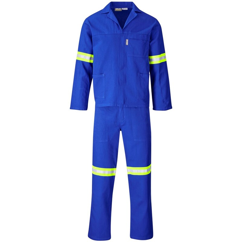 Technician 100% Cotton Conti Suit with Reflective Arms & Legs Yellow Tape
