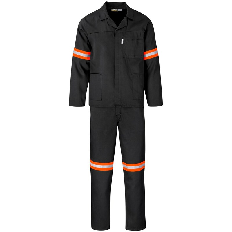 Trade Polycotton Conti Suit with Reflective Arms, Legs & Back Orange Tape
