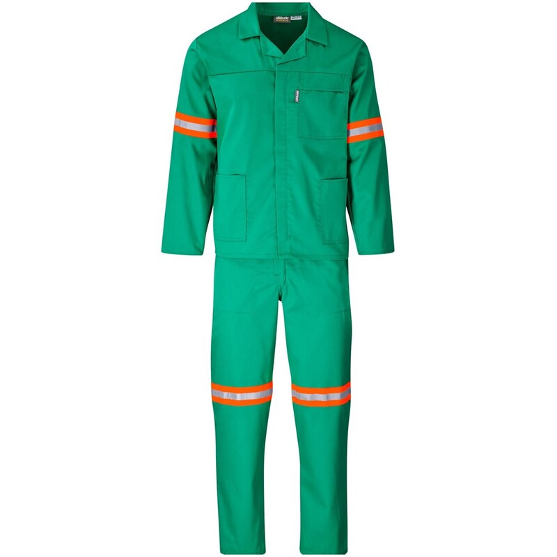 Trade Polycotton Conti Suit with Reflective Arms, Legs & Back Orange Tape