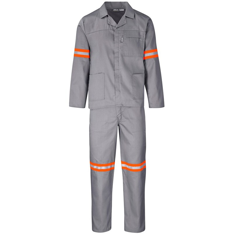 Trade Polycotton Conti Suit with Reflective Arms, Legs & Back Orange Tape