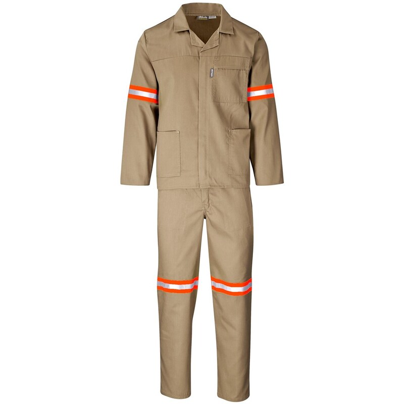 Trade Polycotton Conti Suit with Reflective Arms, Legs & Back Orange Tape