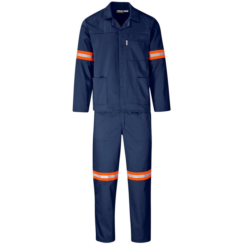 Trade Polycotton Conti Suit with Reflective Arms, Legs & Back Orange Tape
